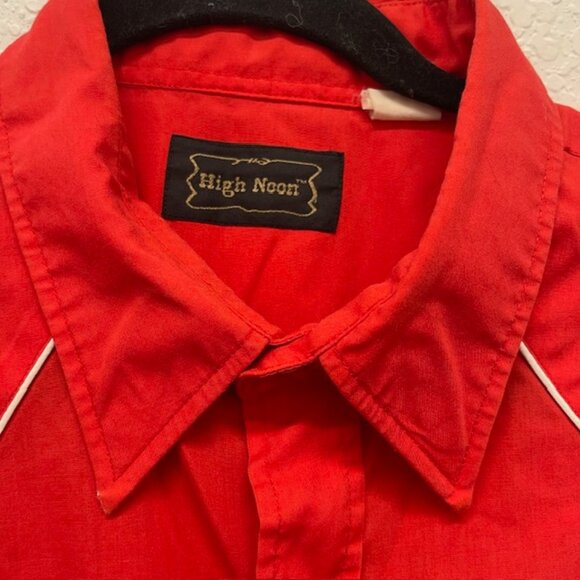 Vintage High Noon Western Shirt-Pearl Snap RED Men's Medium - Picture 8 of 9
